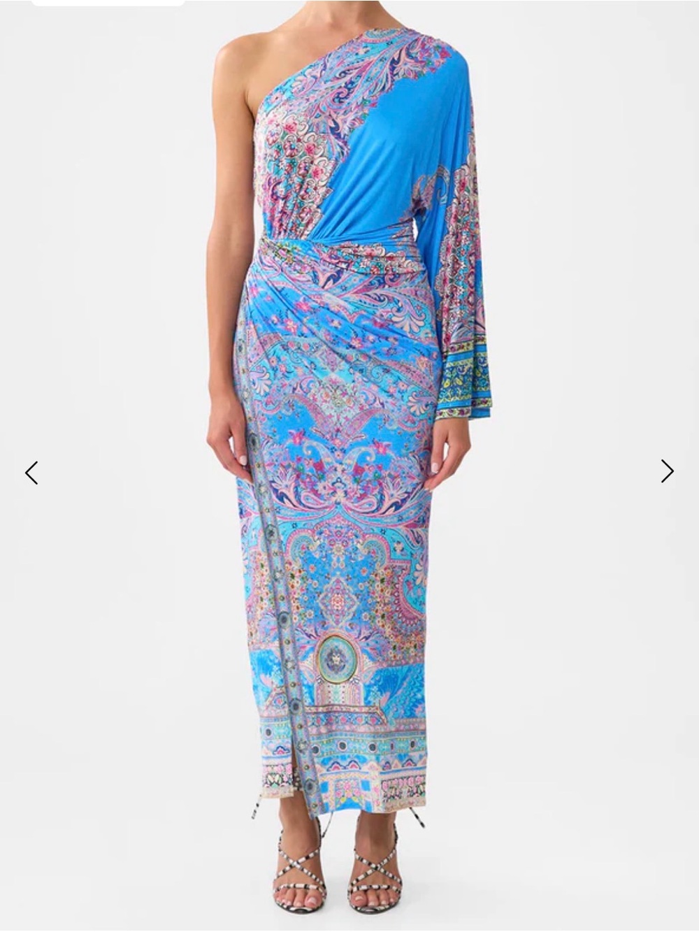 31  NWT 809.00 CAMILLA One Shoulder Jersey Dress FOLKART MEDIUM